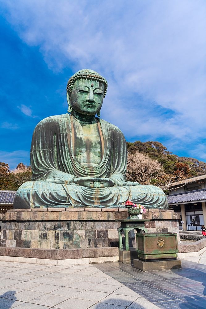 The Daibutsu-or big buddha-of the Buddhist Temple in Kamakura-Japan
